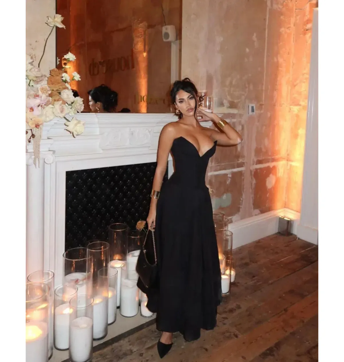 House of CB Lady Strapless Midi Dress Black Size AU 8 - Image 5