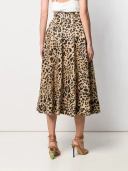 Zimmermann Veneto Linen Skirt Leopard Print Size 6 for rent on The Volte - image 2