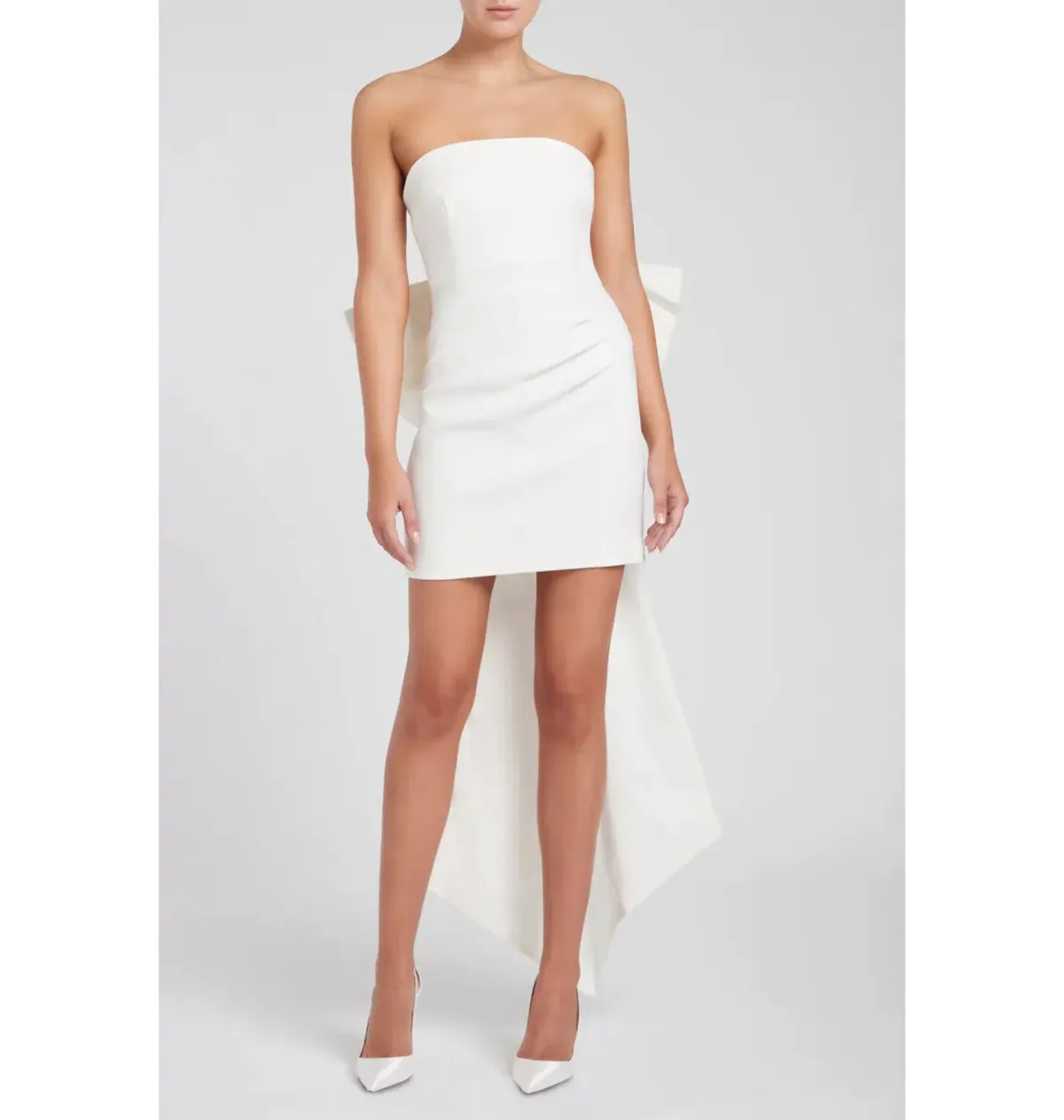 Rebecca Vallance White Daphne Mini Dress Ivory Size AU 6 for rent on The Volte - main image