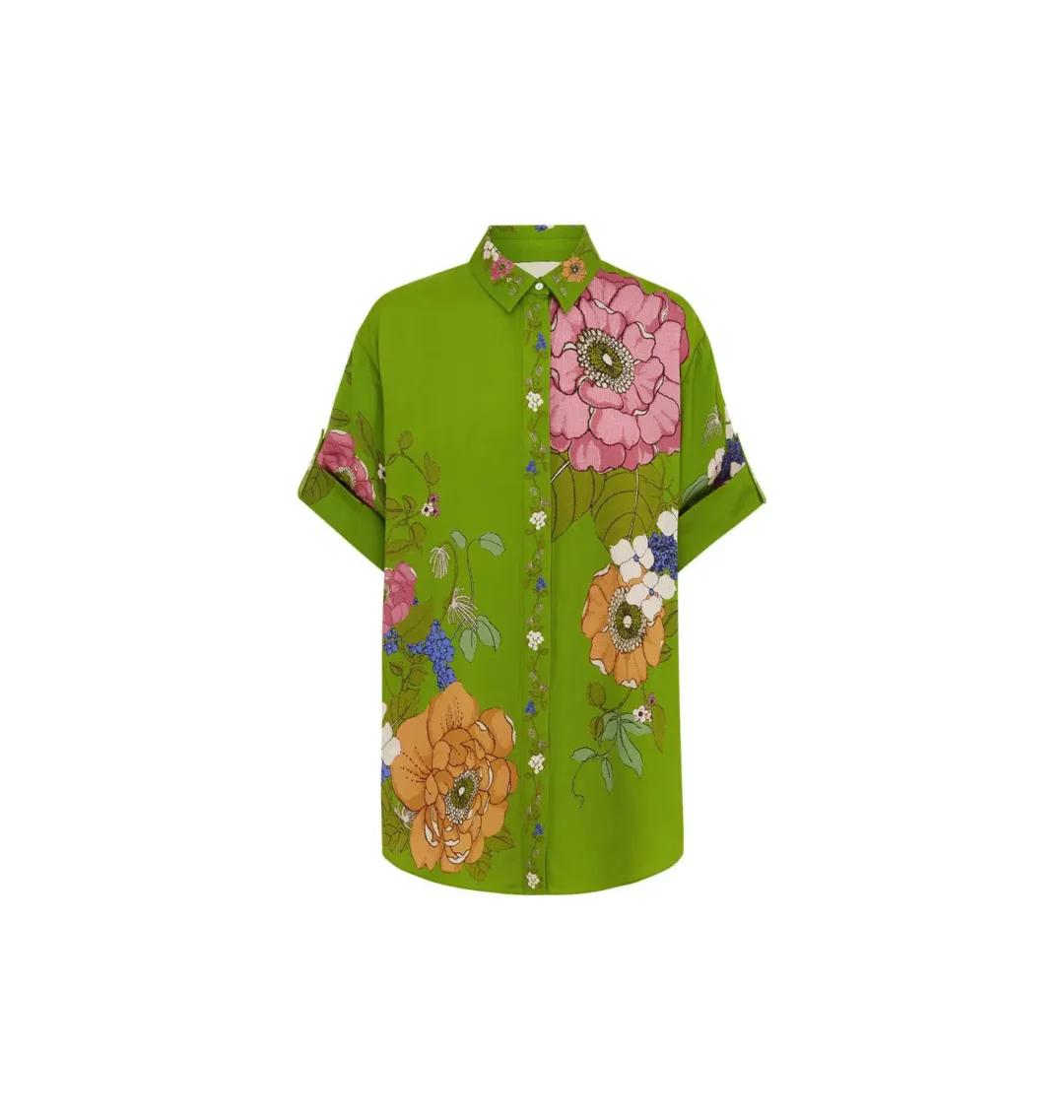 Alemais Olivia Shirt and Pant Set Green Print Size AU 14 for rent on The Volte - main image