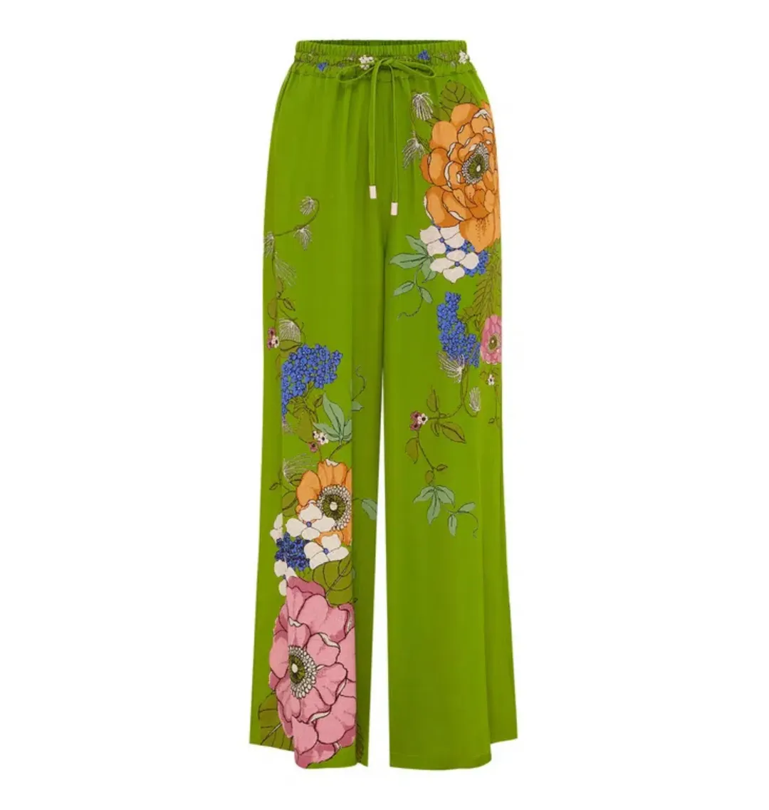 Alemais Olivia Shirt and Pant Set Green Print Size AU 14 for rent on The Volte - main image