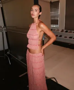 Arcina Ori Juliette Halter and Skirt Set in Peach Size 8 for rent on The Volte - image 4