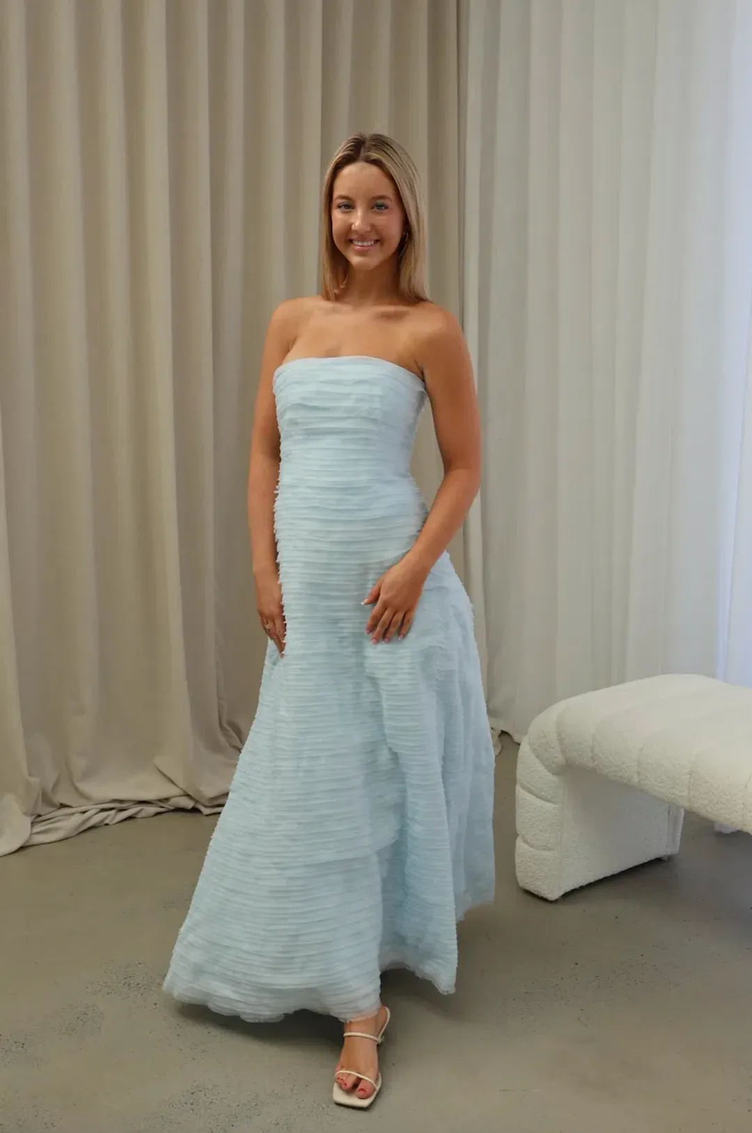 AJE Soundscape Maxi Dress Sea Breeze Size 8 for rent on The Volte - main image