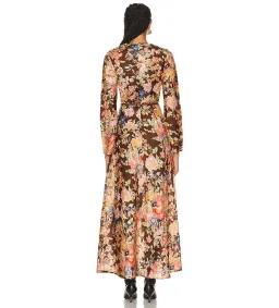 Zimmermann The August Bias Long Dress in Chocolate Floral Size 2 / Au 12 for rent on The Volte - image 2