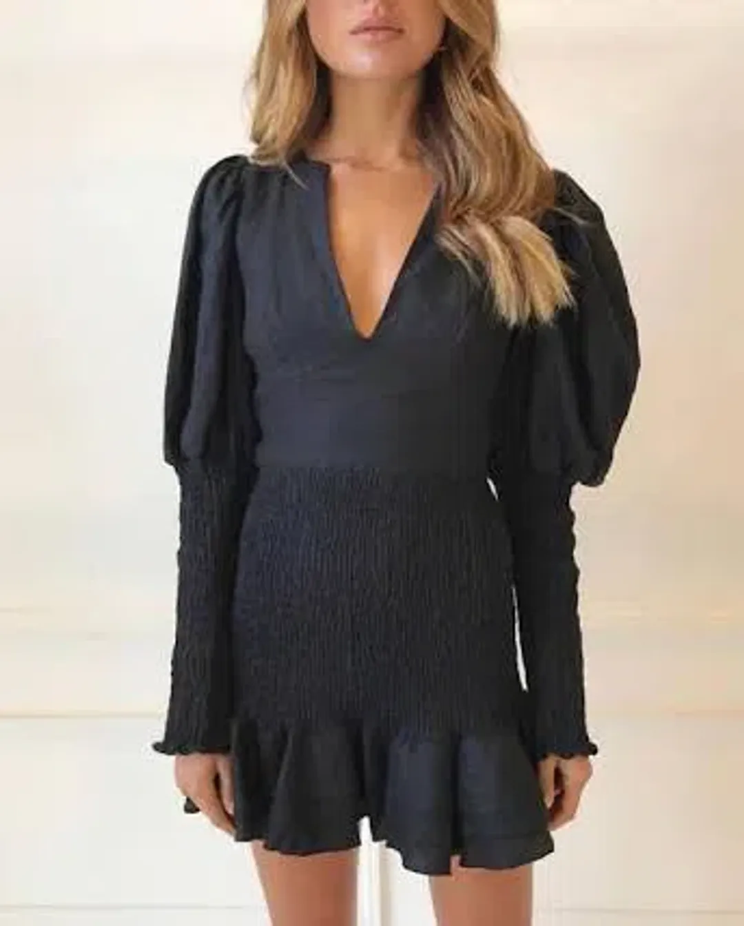 Joslin Studio Morgan Linen Dress Black Size 8 for rent on The Volte - main image