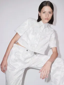 Alémais Ivy Cropped Shirt Cream Size 16 for rent on The Volte - image 2