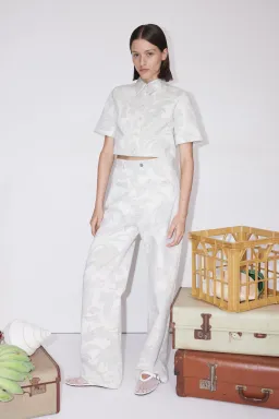 Alémais Ivy Cropped Shirt Cream Size 16 for rent on The Volte - image 1