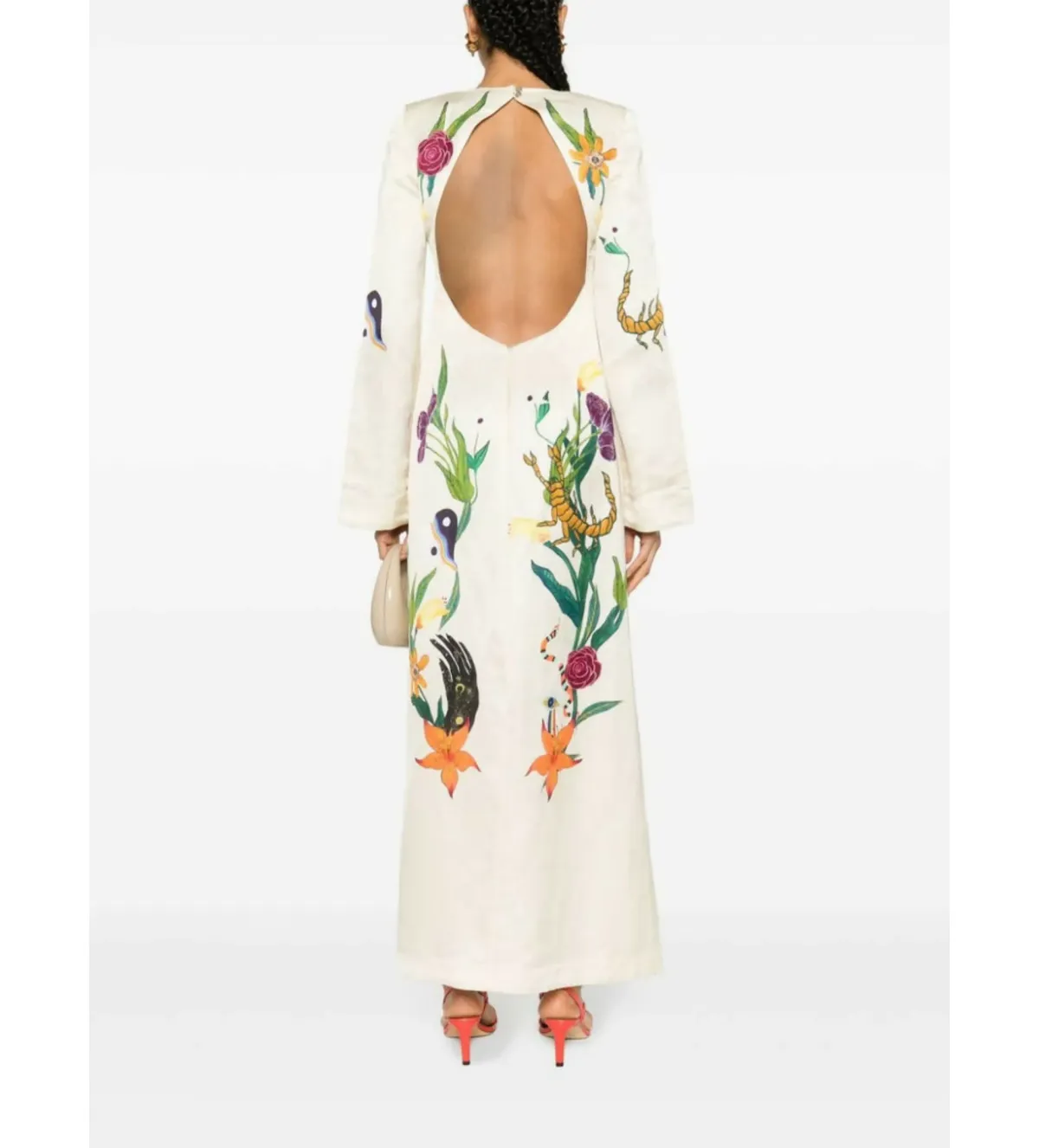 Alemais Zelda Midi Dress Champagne Multi/Print Size AU 16 - Image 3