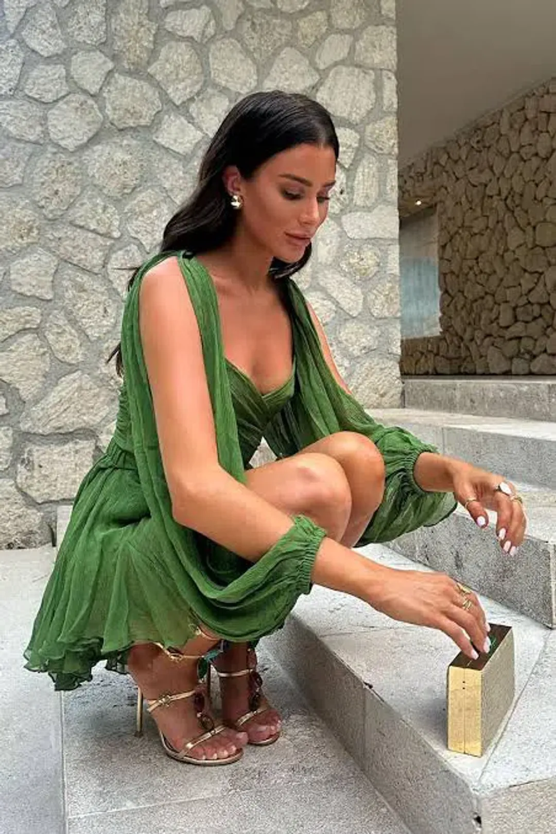 Chic Le Frique Gaia Mini Dress Pistachio Green Size 12 for rent on The Volte - main image