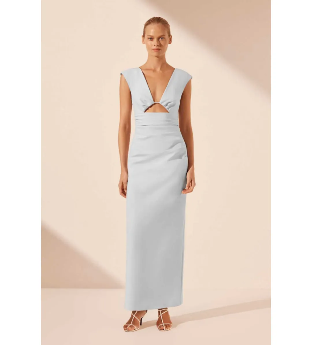 Shona Joy Lani Plunged Cut Out Maxi Dress Sky Size 8 for rent on The Volte - main image