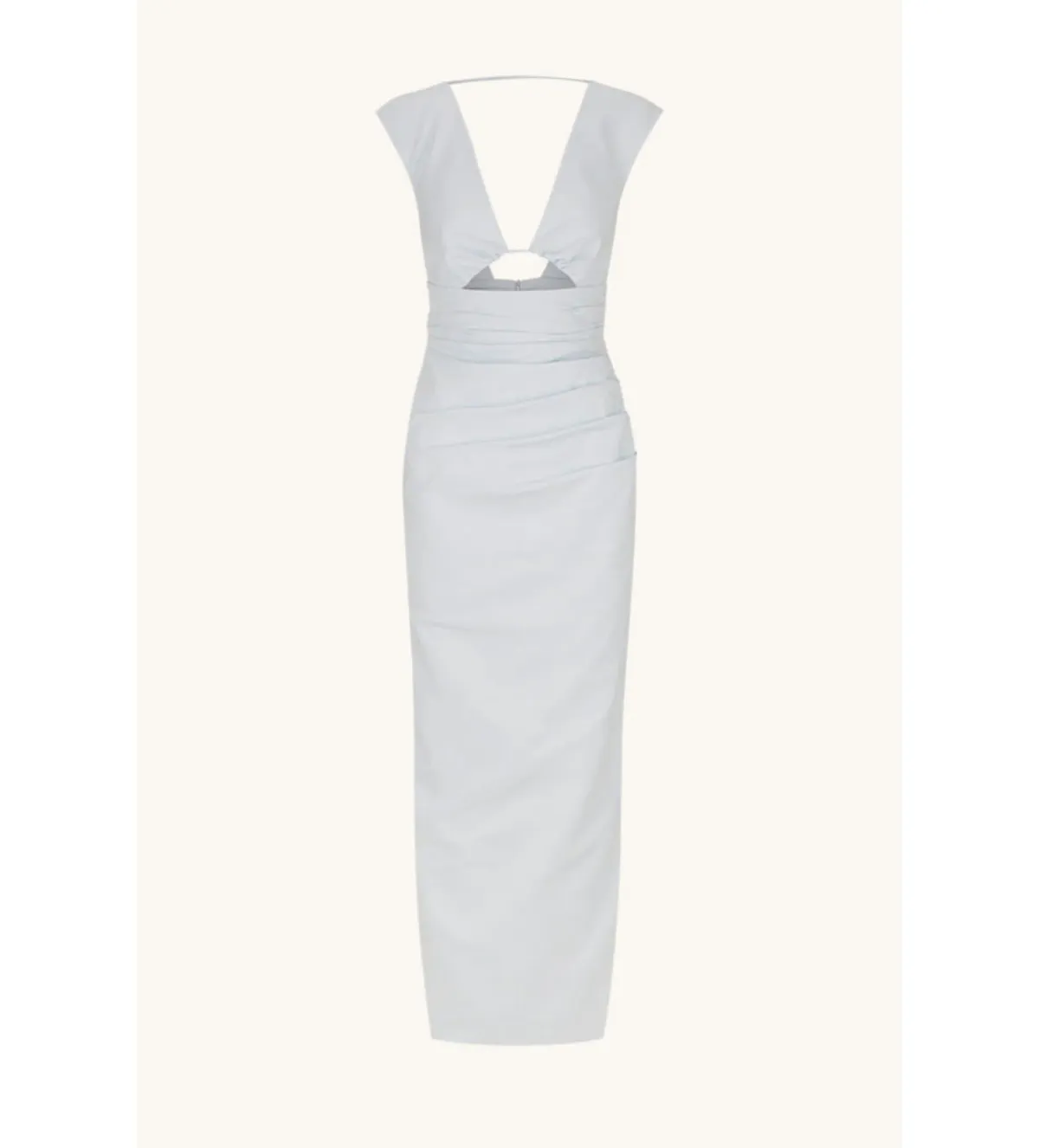 Shona Joy Lani Plunged Cut Out Maxi Dress Sky Size 8 - Image 4