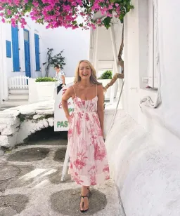 Zimmermann The Waverly Corset Midi Dress in Pink Palm Size 2 / Au 12 for rent on The Volte - image 3