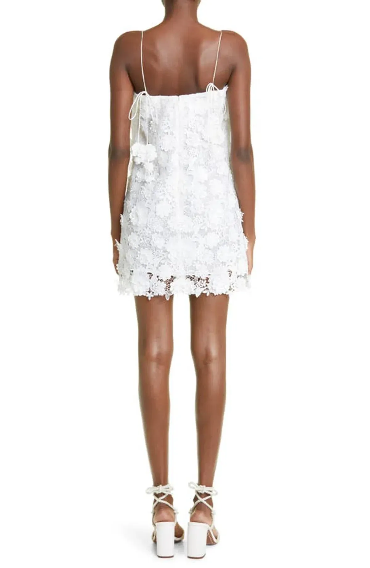 Zimmermann Raie Lace Flower Mini Dress Ivory Size 0P / AU 6P - Image 4