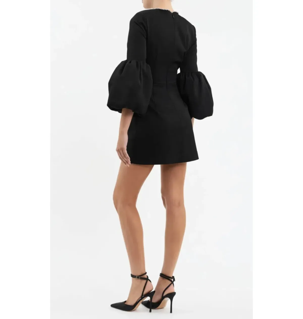 Rebecca Vallance Augustine Bow Mini Dress Black Size AU 14 - Image 5