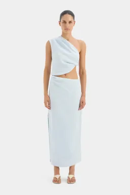 Sir The Label Iris Knot Top and Asymmetric Midi Skirt Set Light Blue Size 1 / AU 8 for rent on The Volte - image 1