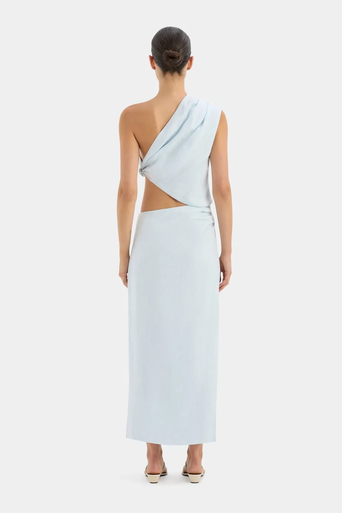 Sir The Label Iris Knot Top and Asymmetric Midi Skirt Set Light Blue Size 1 / AU 8 - Image 2