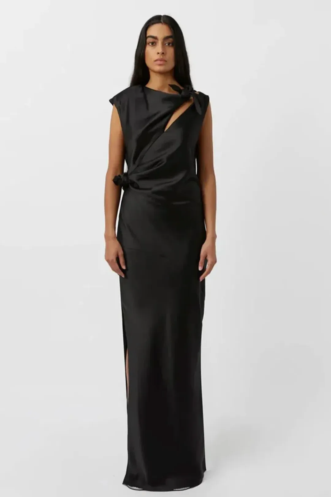 Camilla & Marc Karsten Knot Maxi Dress Black Size 10 for rent on The Volte - main image