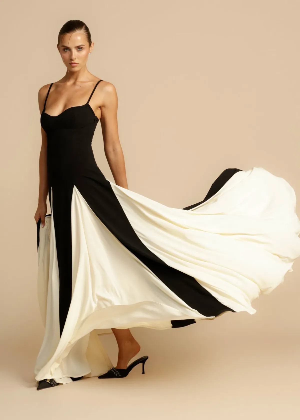 Arcina Ori Paloma Maxi Dress in Black/Cream Size M / AU 10 for rent on The Volte - main image