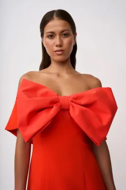 By Johnny Molly Bow Dress Red Size 8 for rent on The Volte - image 2