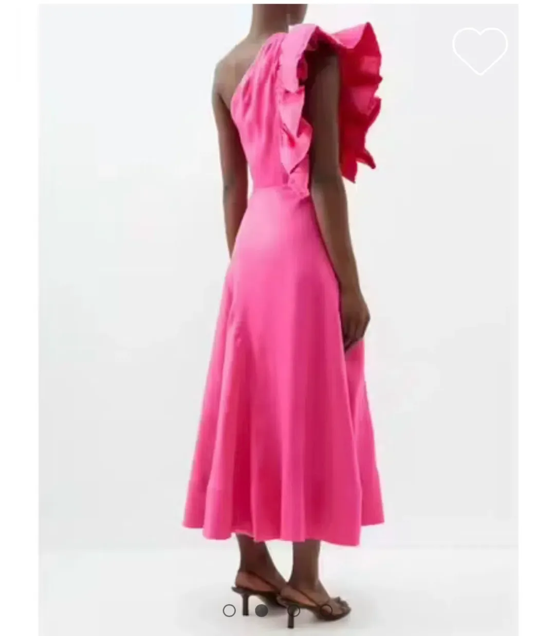 AJE Bonjour Asymmetric Midi Dress Fuschia Pink Size 16 for rent on The Volte - main image