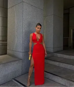 Effie Kats Eniko Gown Red Size S / AU 8 for rent on The Volte - image 1
