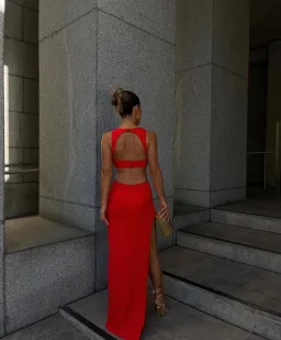 Effie Kats Eniko Gown Red Size S / AU 8 for rent on The Volte - image 2