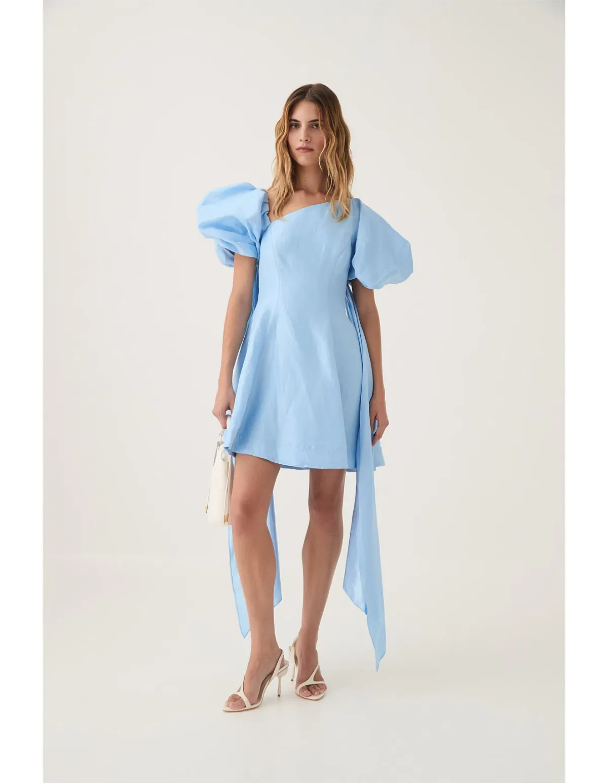Aje Arista Tulip Sleeve Mini Dress Powder Blue Size 14 - Image 1