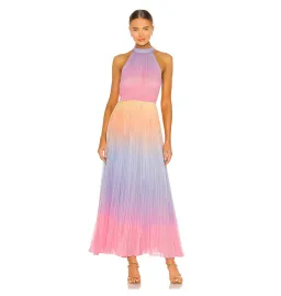 Rococo Sand Emi Halter Neck Maxi Dress in Multi Size AU 10 for rent on The Volte - image 1