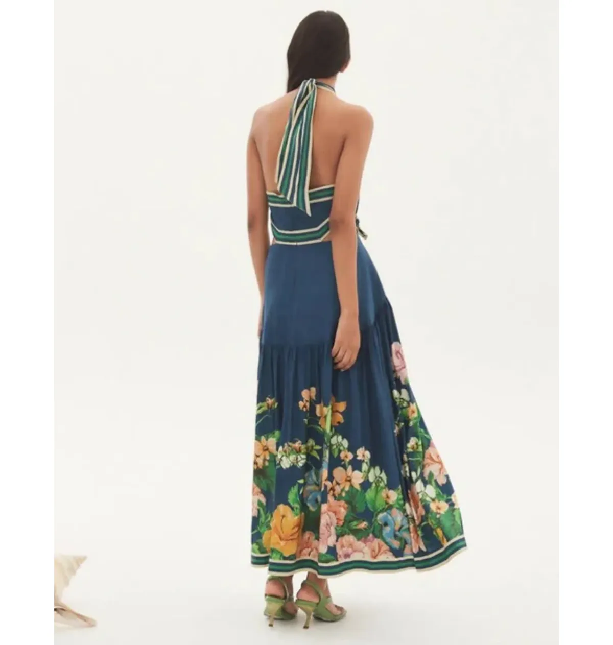Alemais Lyla Halter Midi Dress Royal Blue Size AU 4 - Image 2
