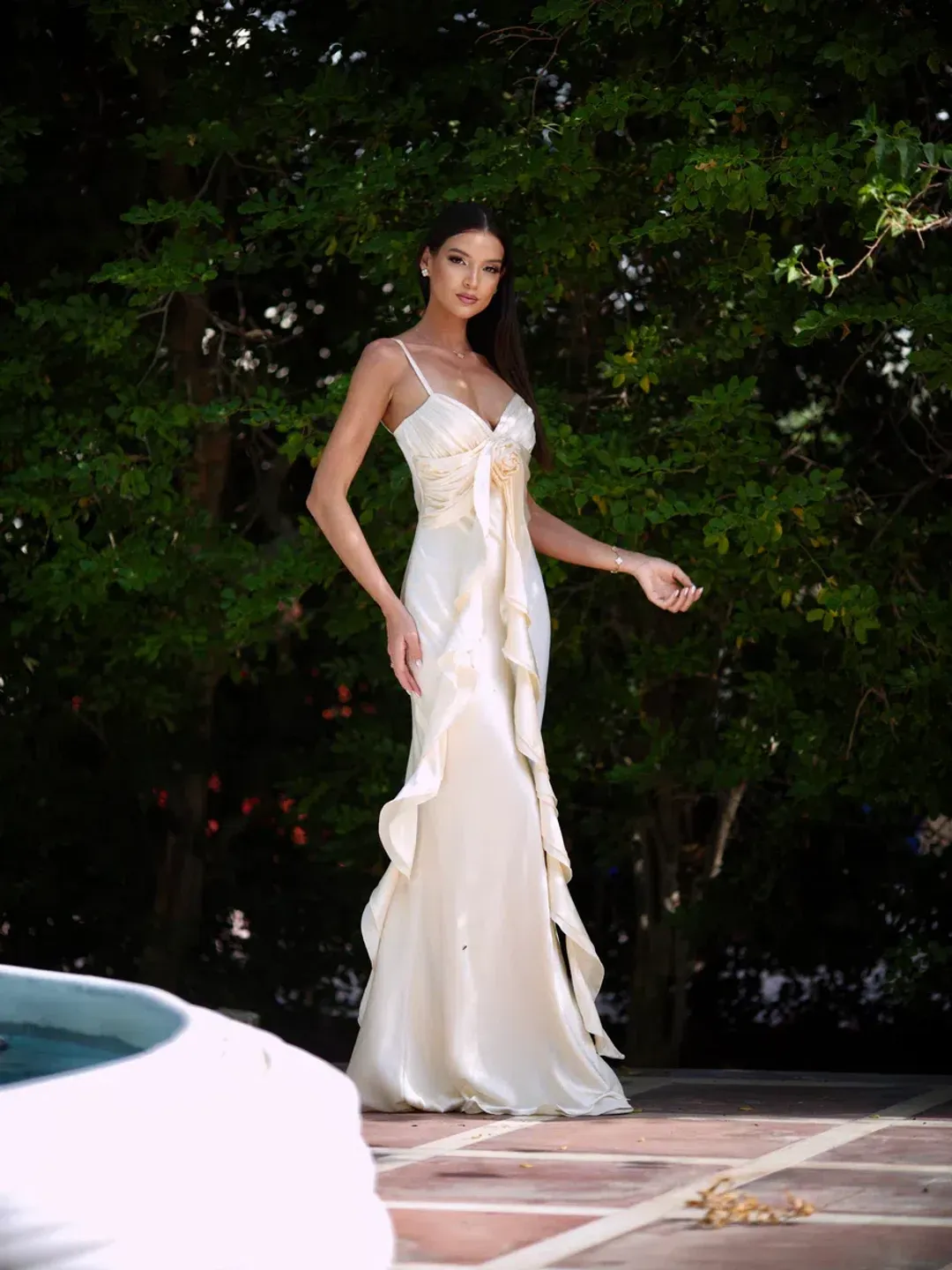 Love by Aisha Lilibeth Dress In Cream Size S / AU 8 for rent on The Volte - main image
