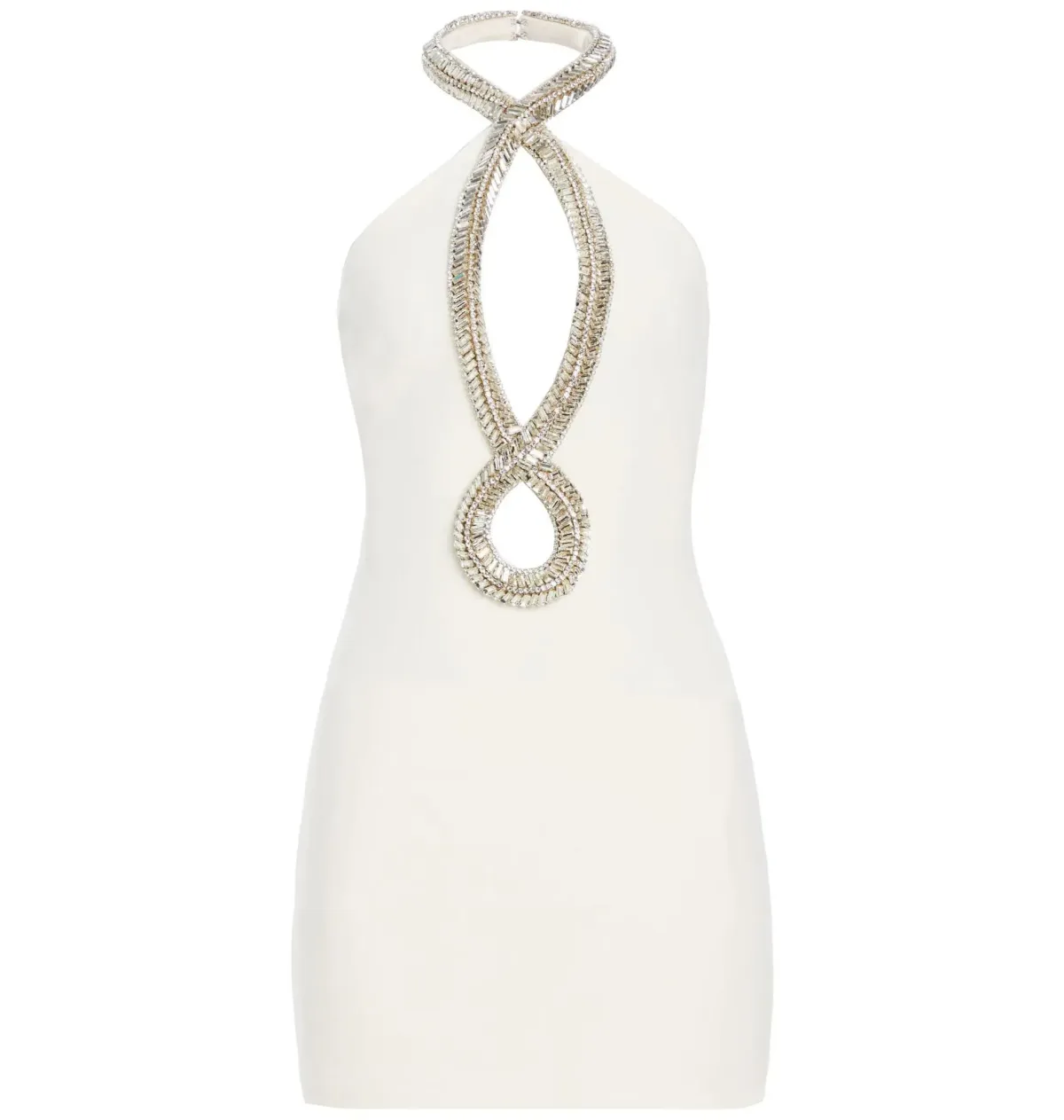 Retrofete Wynn Crystal Embellishments Mini Dress White Size Small / AU 8 - Image 4