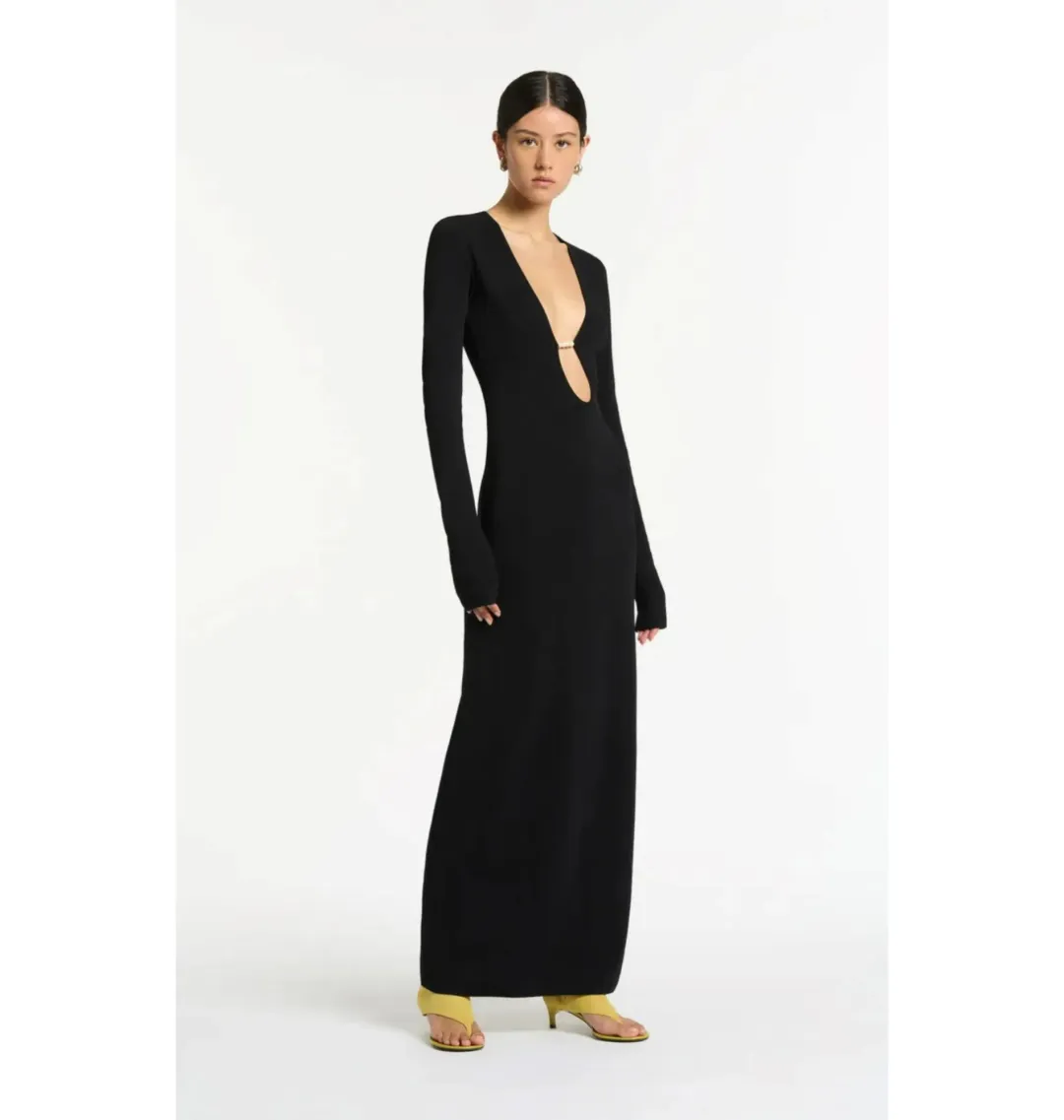 Sir the Label Kinetic Beaded Long Sleeve Maxi Dress Black Size AU 8 for rent on The Volte - main image