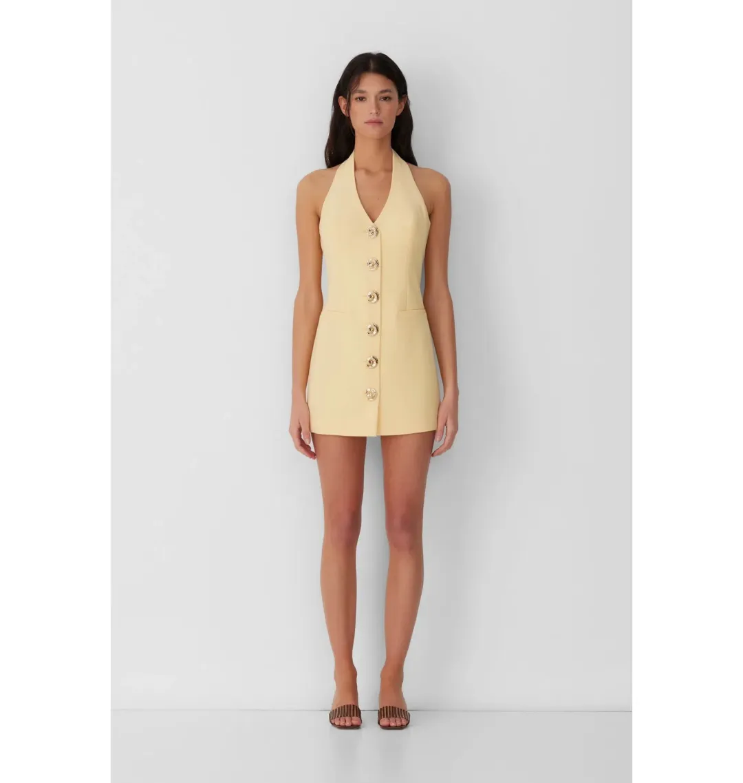 The Wolf Gang Irida Vest Dress Butter Size AU 10 for rent on The Volte - main image