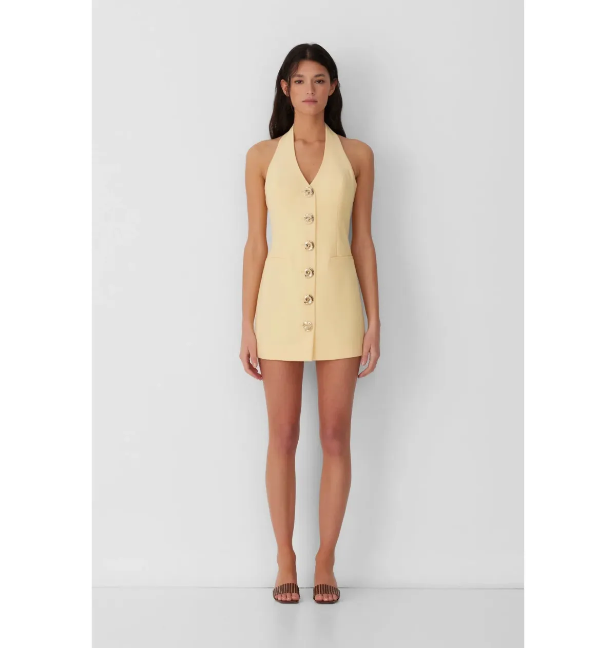 The Wolf Gang Irida Vest Dress Butter Size AU 10 for rent on The Volte - main image