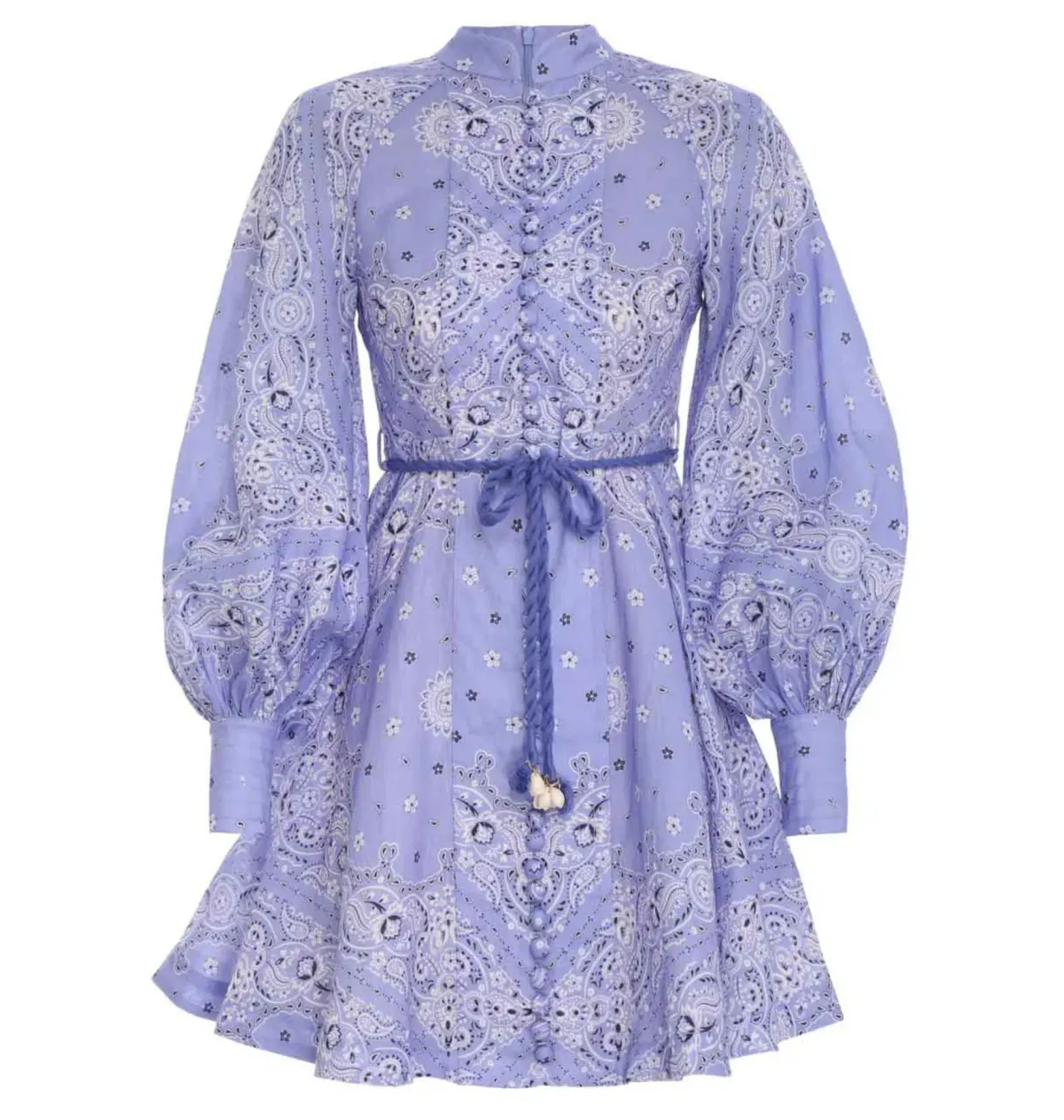 Zimmermann Violet Button Up Mini Dress Purple Size 1 / Au 10 - Image 4