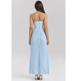 House Of CB Marcella Pleated Maxi Dress Ocean Blue Size AU 6 for rent on The Volte - image 3