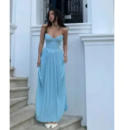 House Of CB Marcella Pleated Maxi Dress Ocean Blue Size AU 8 for rent on The Volte - image 4
