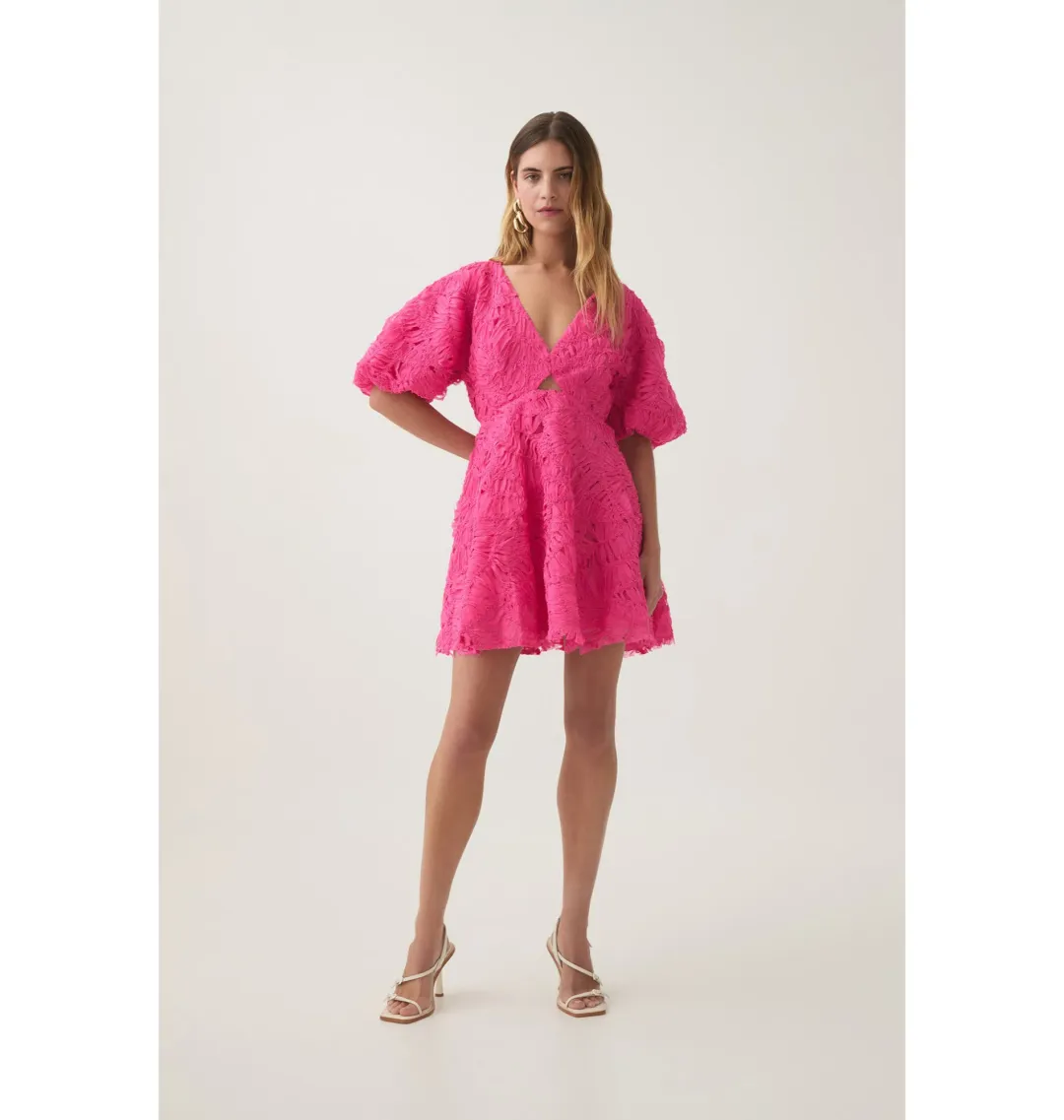 Aje Florential Mini Swing Dress Azalea Pink Size AU 14 for rent on The Volte - main image