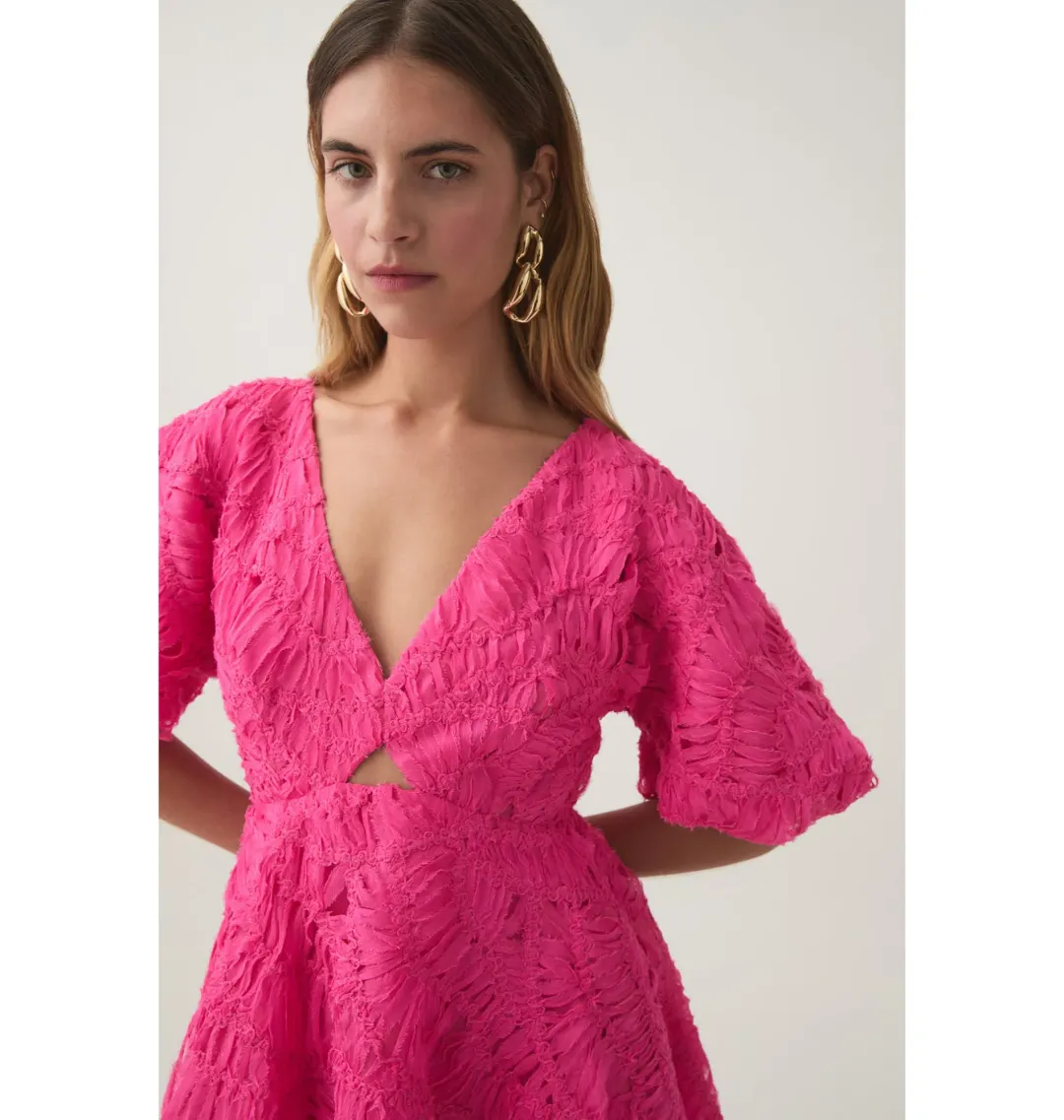 Aje Florential Mini Swing Dress Azalea Pink Size AU 14 for rent on The Volte - main image
