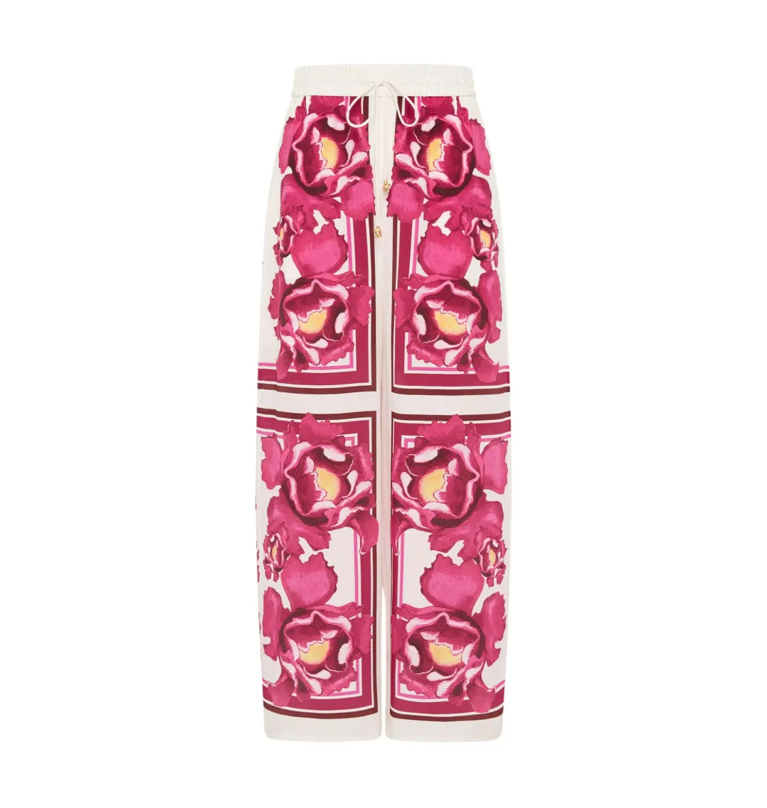 Aje Atomic Silk Shirt and Relaxed Pants Set Boldly Blooming Size AU 10 for rent on The Volte - main image