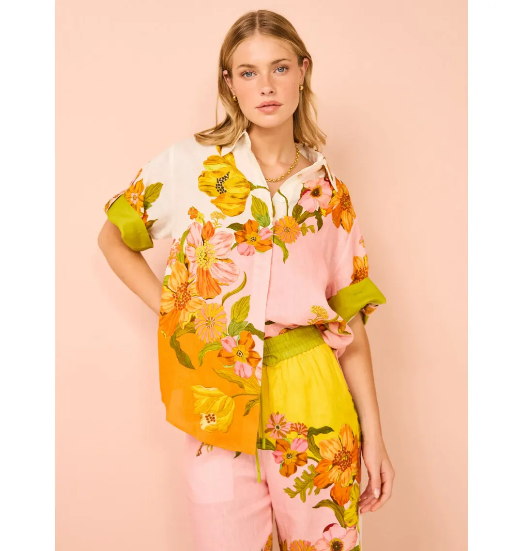 Alemais Silas Shirt Size AU 10 and Pant Size AU 12 Set Multi/Floral for rent on The Volte - main image
