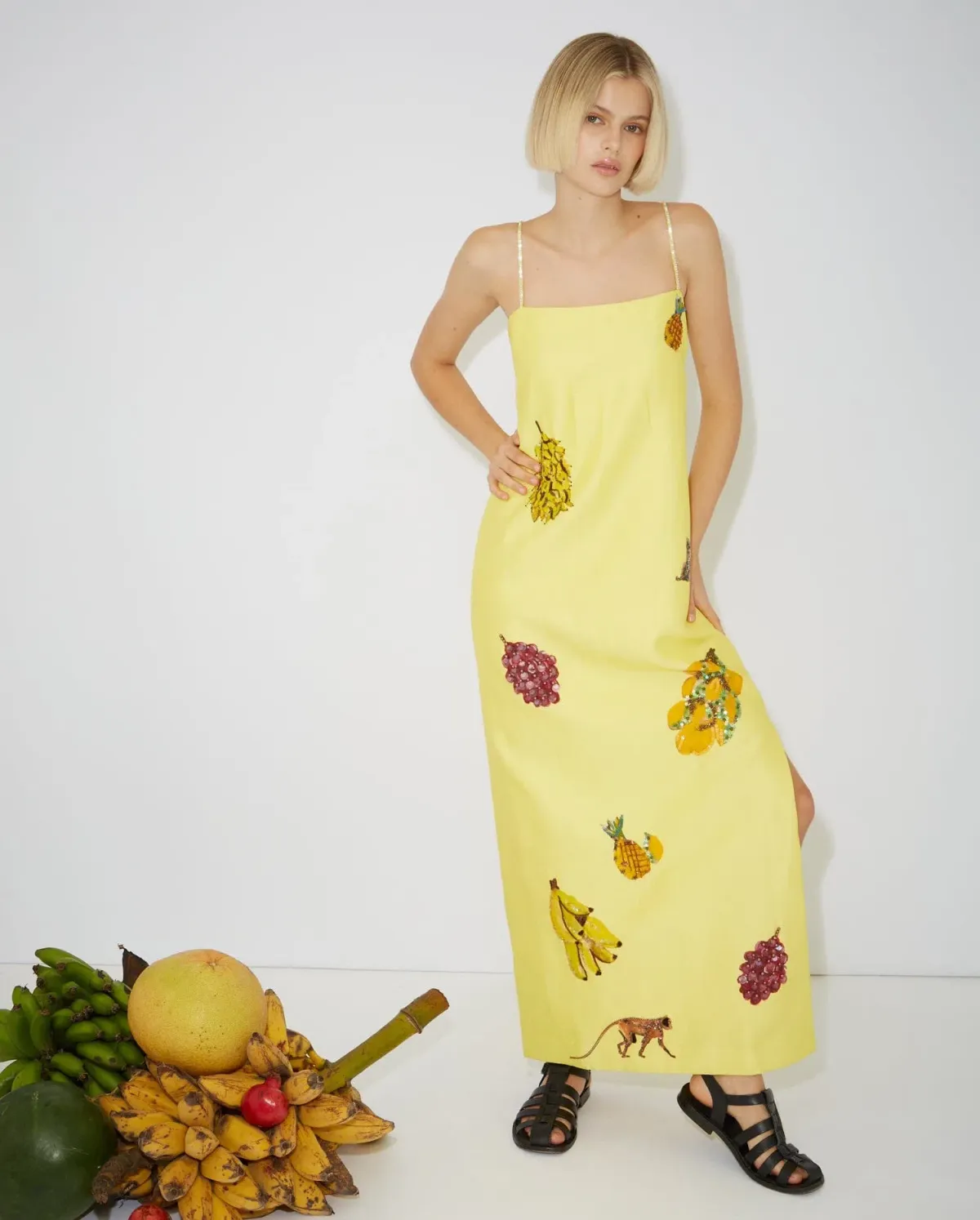 Alemais Diamond Dancer Midi Dress Yellow Size 6 - Image 2