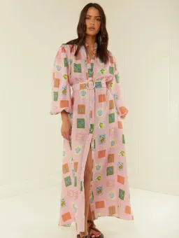 Palm Noosa Noddy Dress Pink Emblem Print Size 8 for rent on The Volte - image 1