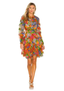 Zimmermann Riders Frill Mini Dress Mango Floral Size 0 / AU 8 for rent on The Volte - image 2