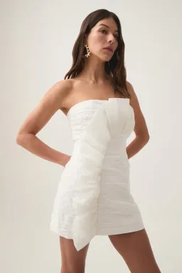 Aje Telma Ruffle Micro Mini Dress Ivory Size 12 for rent on The Volte - image 2