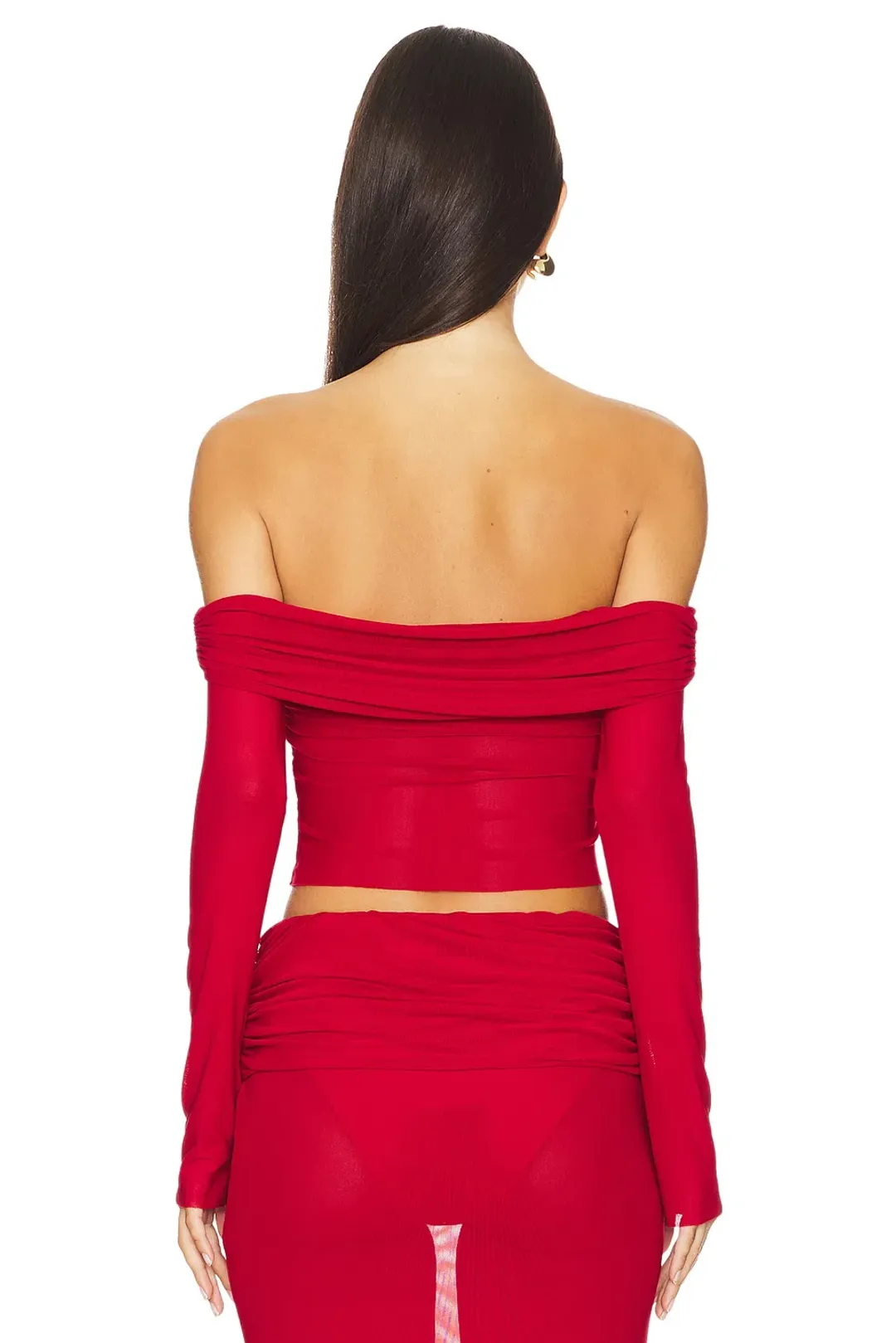 Natalie Rolt Charlotte Crop & Skirt Set Cherry Red Size 1 / AU 8 for rent on The Volte - main image