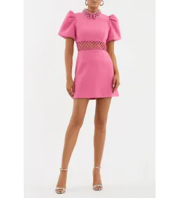 Rebecca Vallance Aubree Collar Mini Dress Pink Size 10 for rent on The Volte - image 1