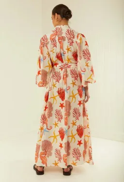 Palm Noosa Noddy Maxi Dress in Coral Print Size 10 for rent on The Volte - image 3
