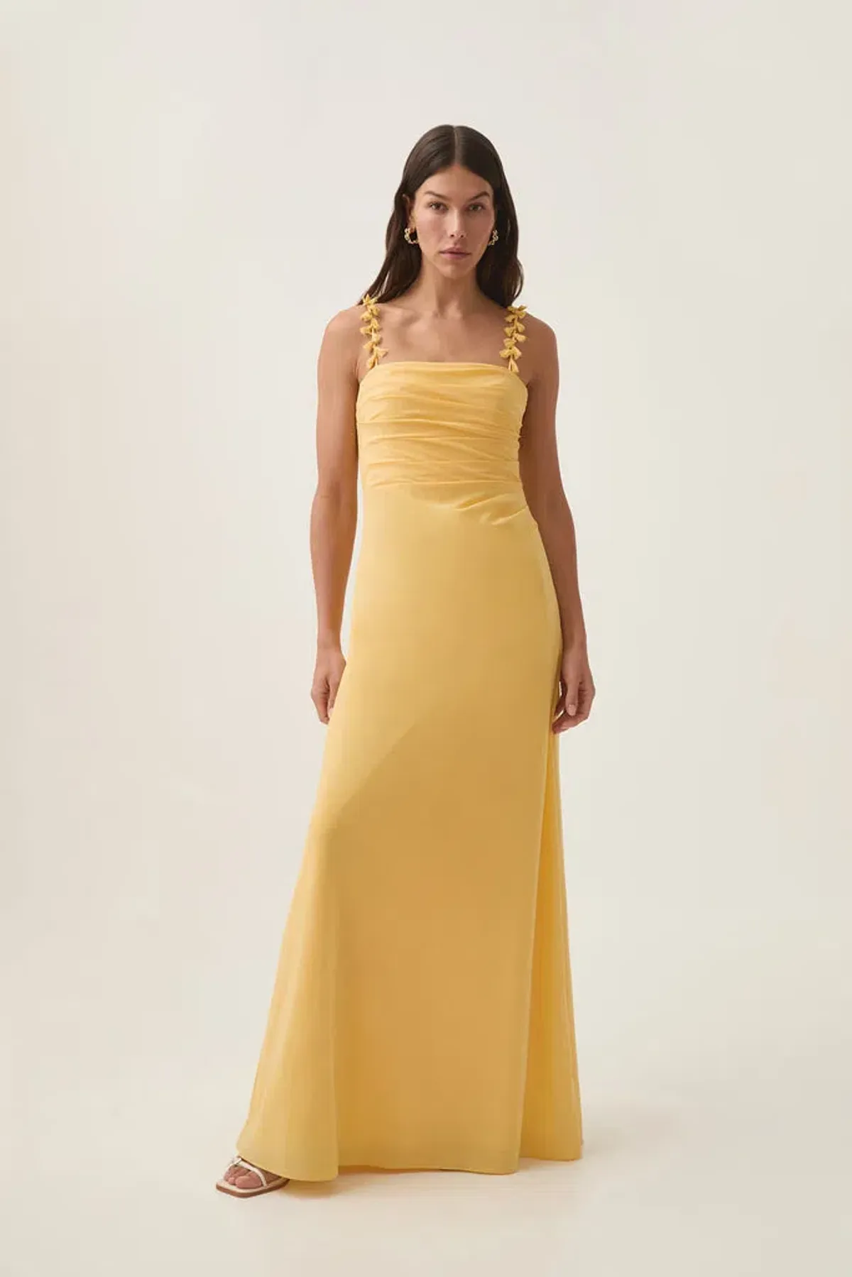 Aje Soulful Pom Pom Midi Dress Soft Yellow Size 14 - Image 1