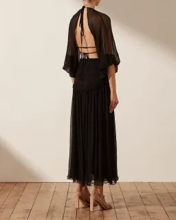 Shona Joy Safira Cut Out Backless Midi Dress in Black Size AU 8 for rent on The Volte - image 2